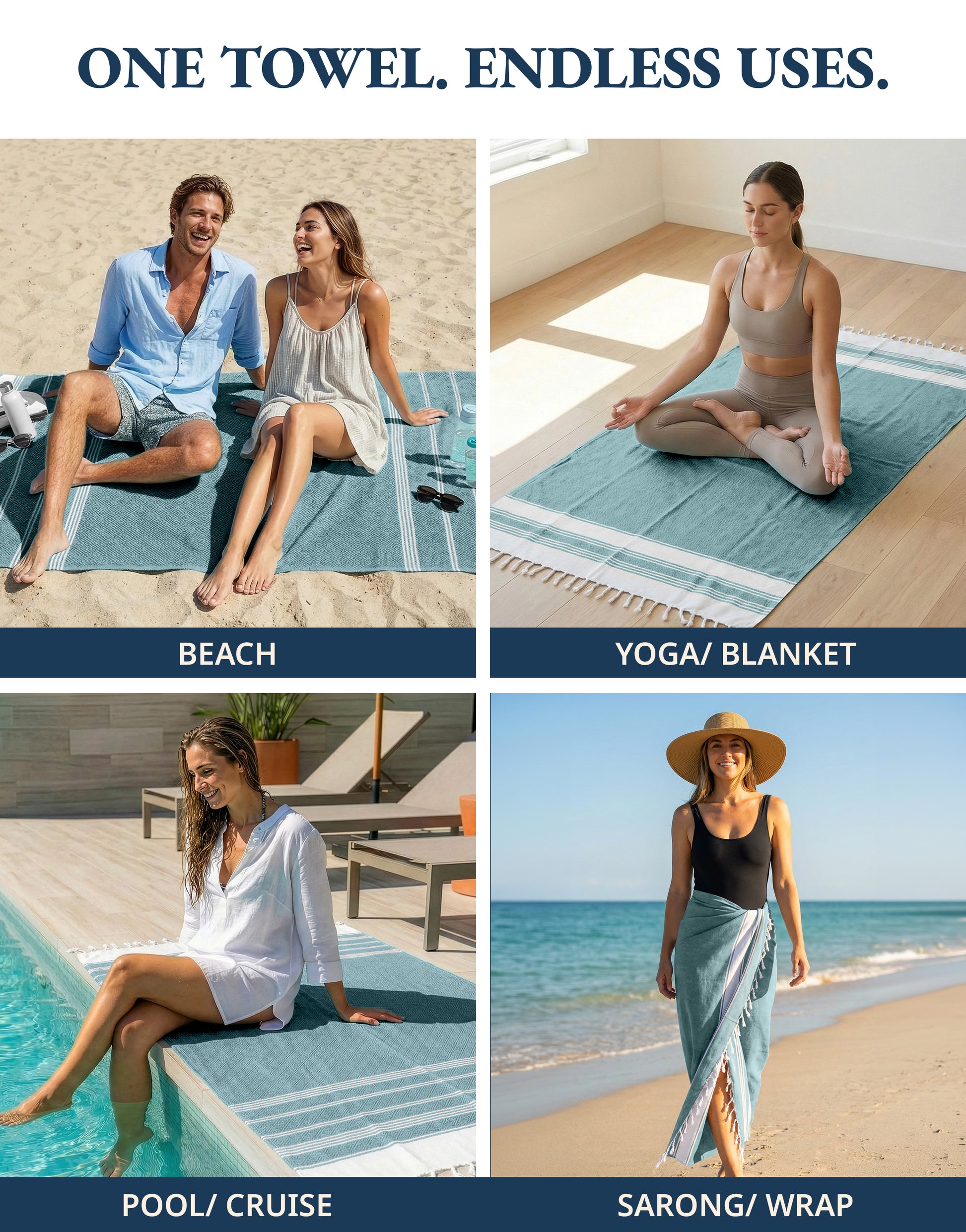 1 PIECE TURKISH BEACH TOWEL-BALTIC