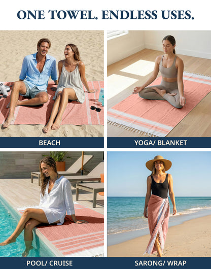 2 PIECE TURKISH BEACH TOWEL SET-BIRD-OF-PARADISE