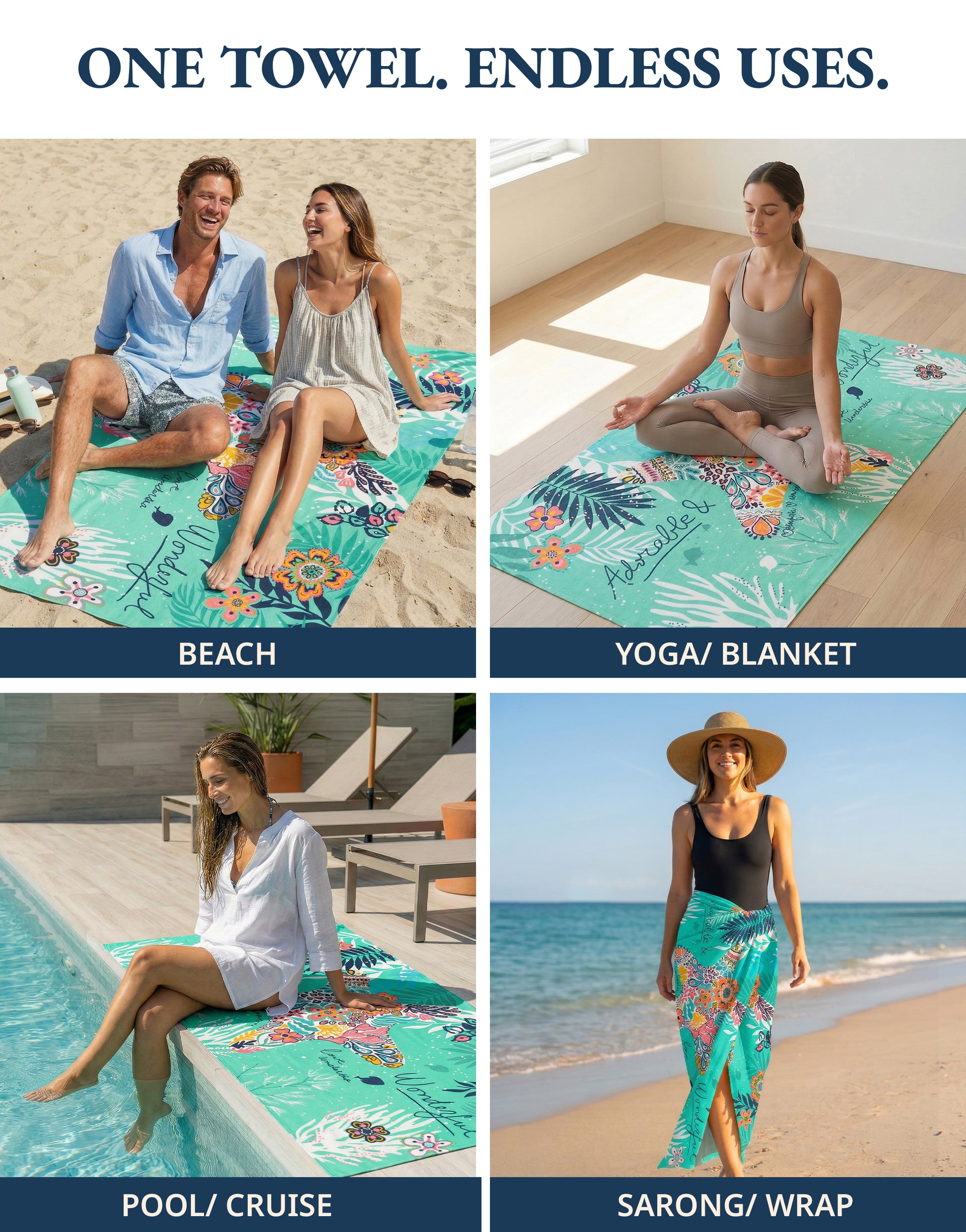 6 PIECE TURKISH BEACH TOWEL SET-Island-Boho