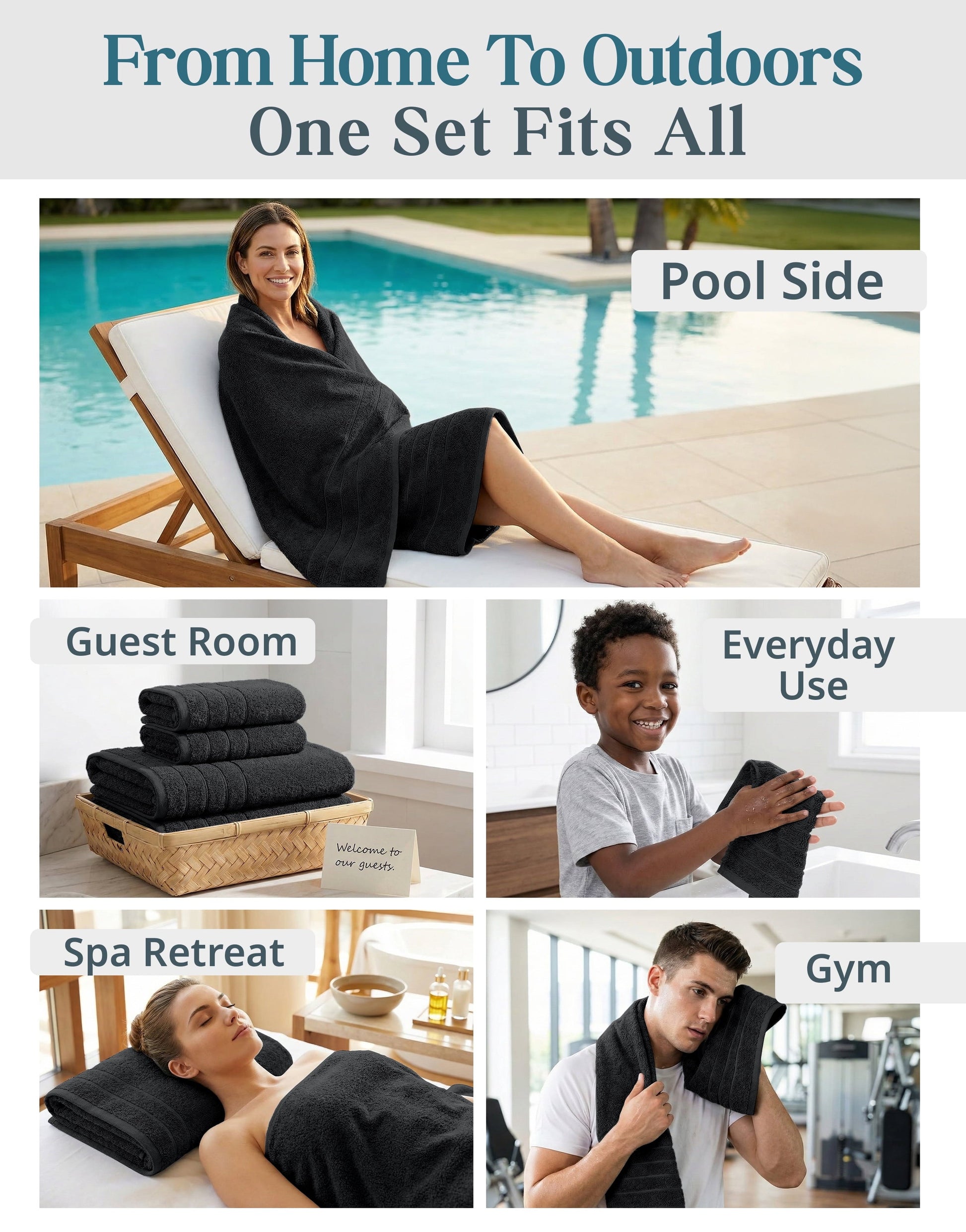 12-Piece Cotton Bath Towel Set