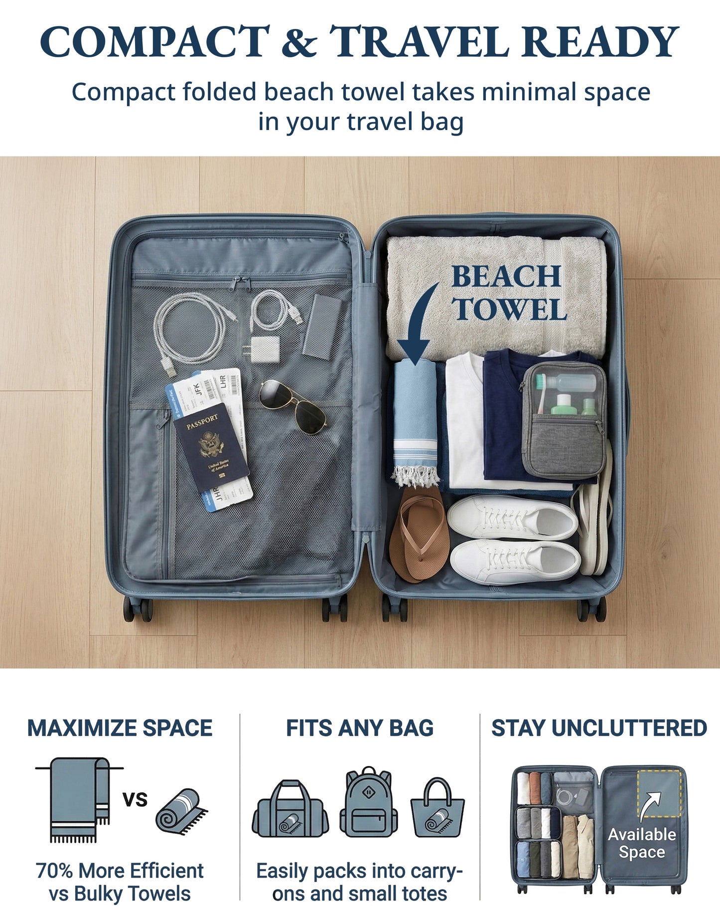 6 PIECE TURKISH BEACH TOWEL SET-Coastal-Bliss