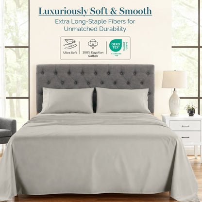 1000 Thread Count Egyptian Cotton Sheet Set cp-gallery: color=Silver; size=California King