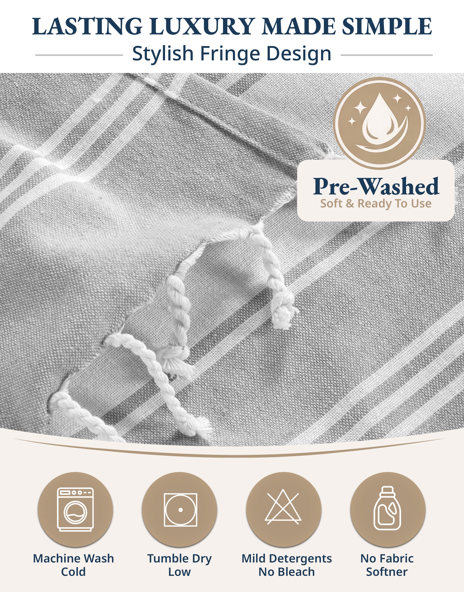 4 PIECE TURKISH BEACH TOWEL SET-ALLOY