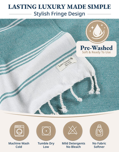 2 PIECE TURKISH BEACH TOWEL SET-BALTIC