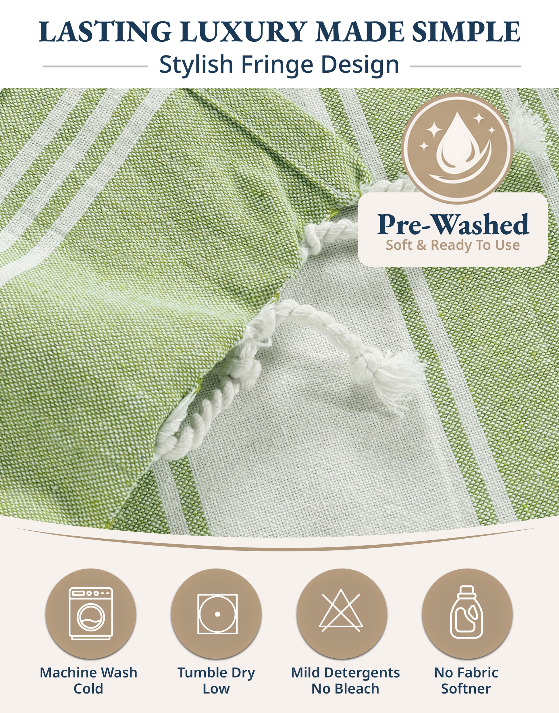 6 PIECE TURKISH BEACH TOWEL SET-Beach-Party