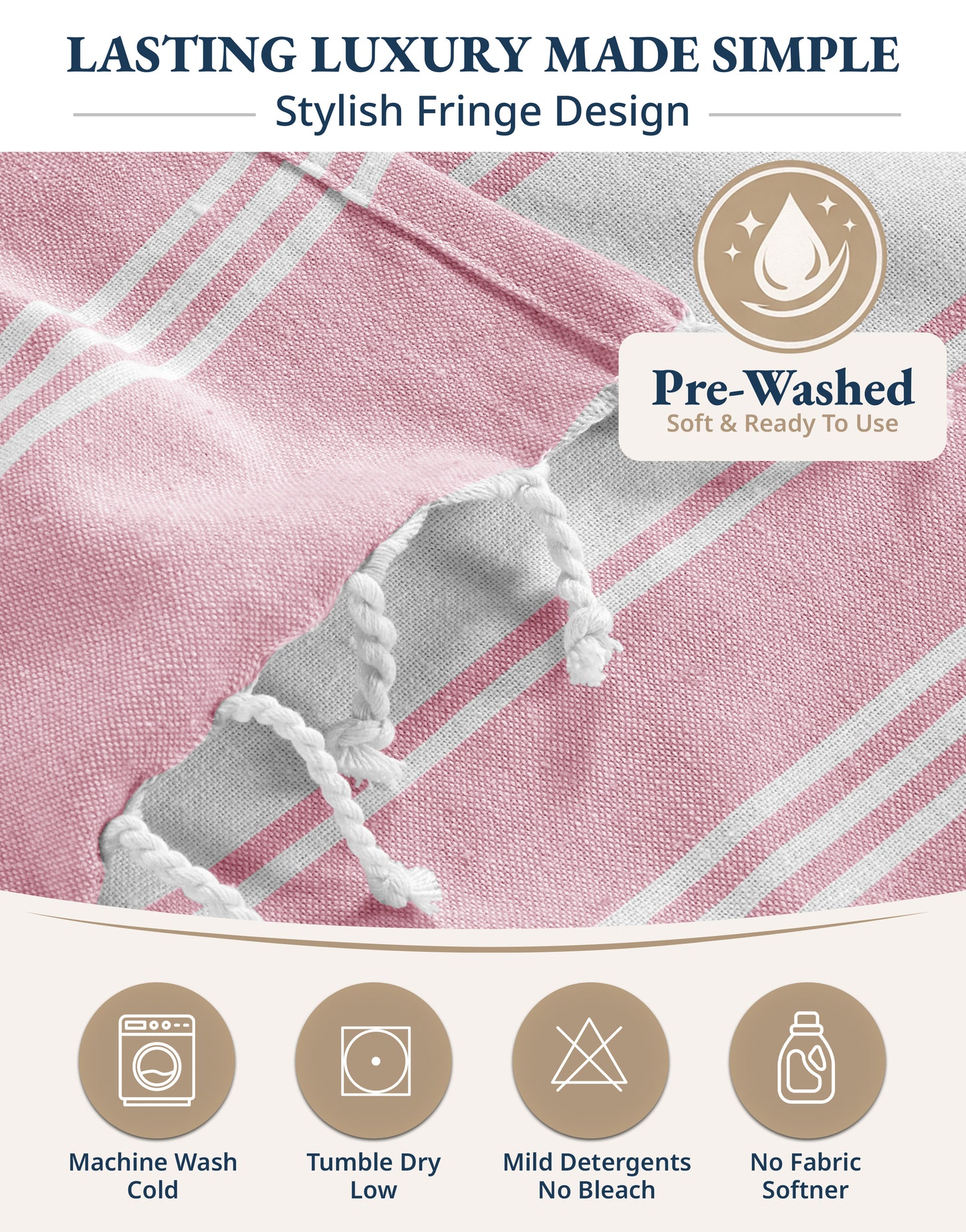 6 PIECE TURKISH BEACH TOWEL SET-Coastal-Harmony