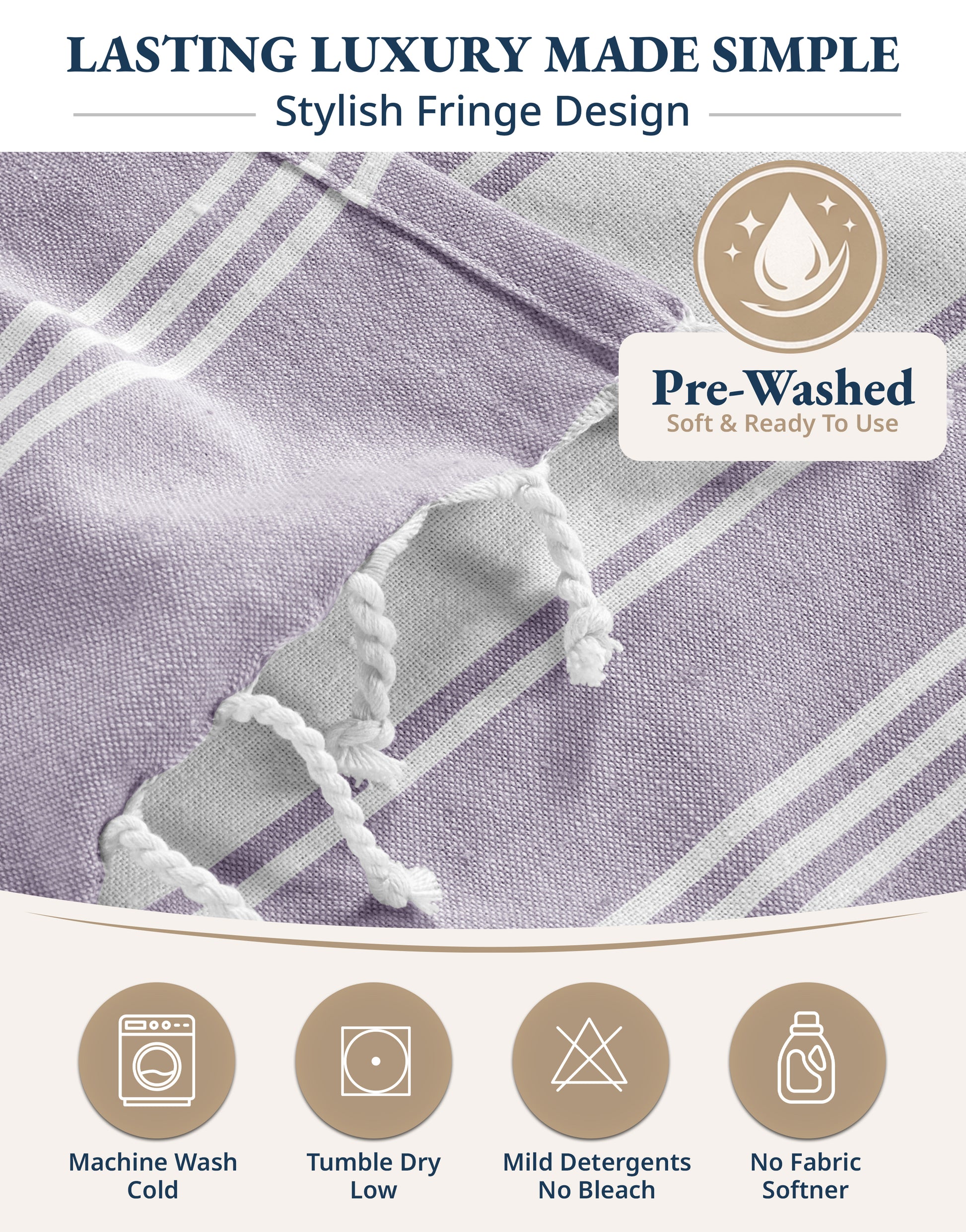 4 PIECE TURKISH BEACH TOWEL SET-DAY-BREAK