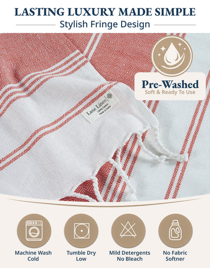 1 PIECE TURKISH BEACH TOWEL-HIBISCUS
