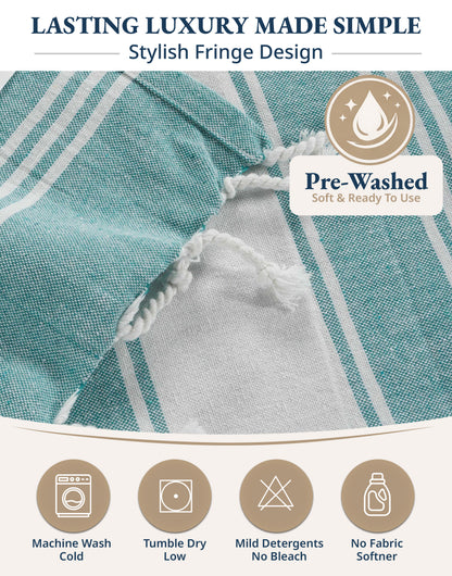6 PIECE TURKISH BEACH TOWEL SET-TROPICAL-BREEZE