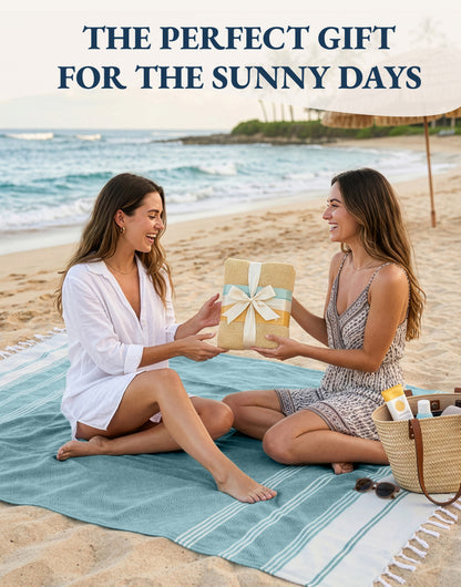 2 PIECE TURKISH BEACH TOWEL SET-BALTIC