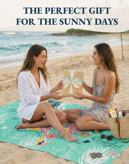 6 PIECE TURKISH BEACH TOWEL SET-Blue-Shore
