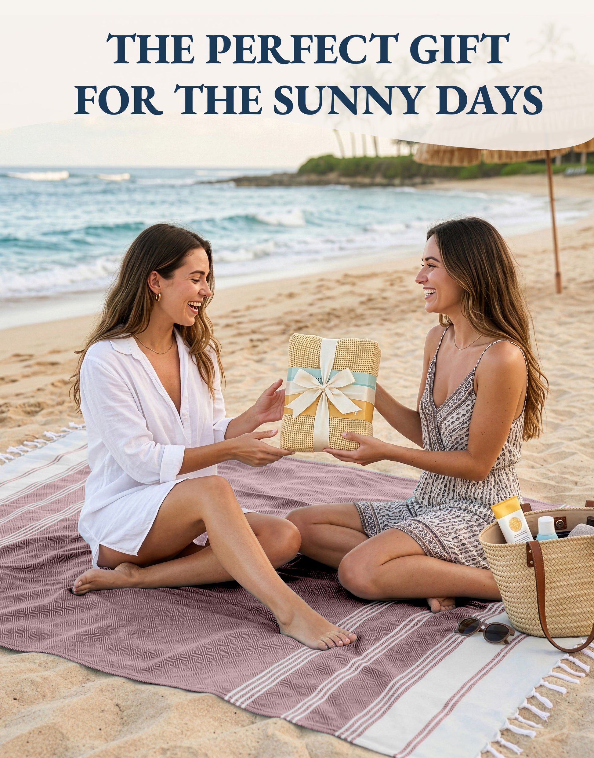 2 PIECE TURKISH BEACH TOWEL SET-FIRED-BRICK