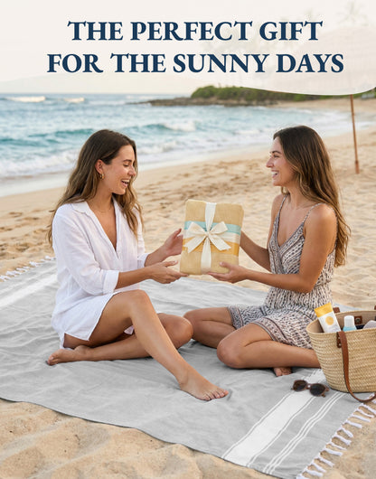 1 PIECE TURKISH BEACH TOWEL-GREY