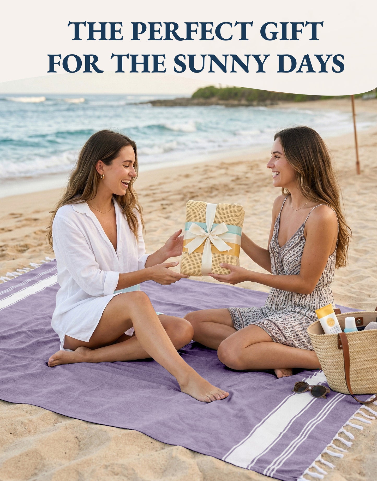 2 PIECE TURKISH BEACH TOWEL SET-REGAL-ORCHID