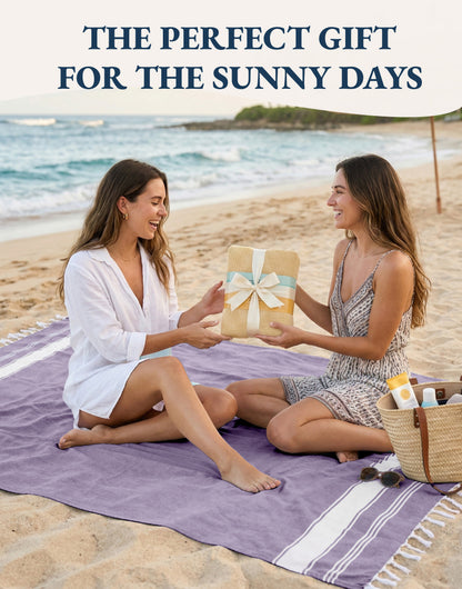 4 PIECE TURKISH BEACH TOWEL SET-REGAL-ORCHID