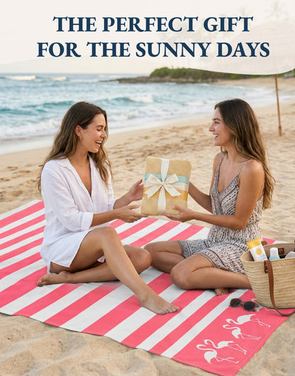 6 PIECE TURKISH BEACH TOWEL SET-Sunset-Tropics