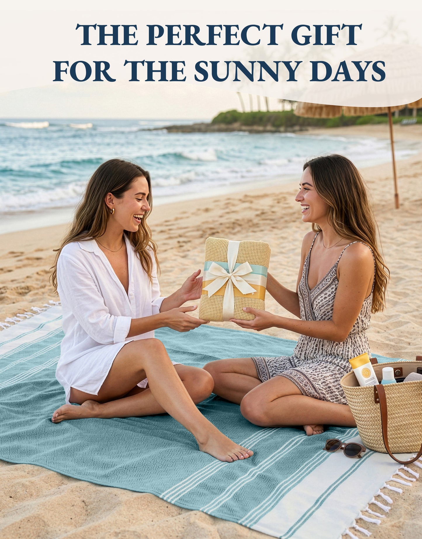 6 PIECE TURKISH BEACH TOWEL SET-TROPICAL-BREEZE