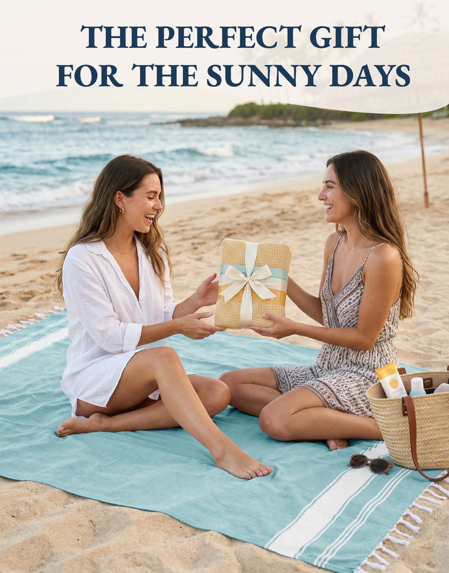 6 PIECE TURKISH BEACH TOWEL SET-Tropical-Color