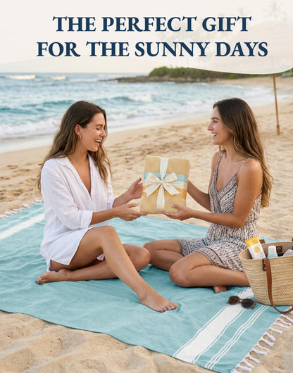 6 PIECE TURKISH BEACH TOWEL SET-Tropical-Color