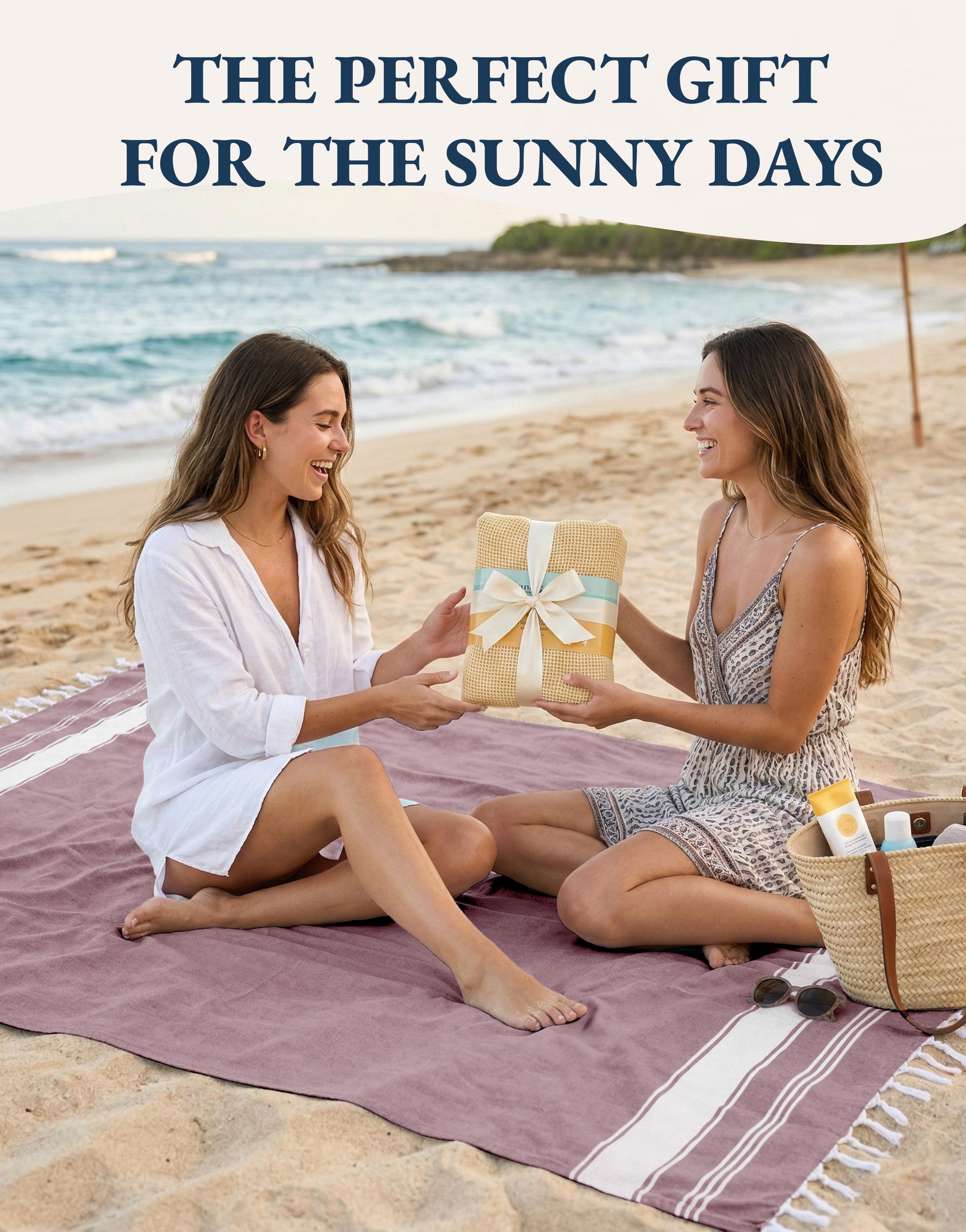 2 PIECE TURKISH BEACH TOWEL SET-WISTFUL-MAUVE
