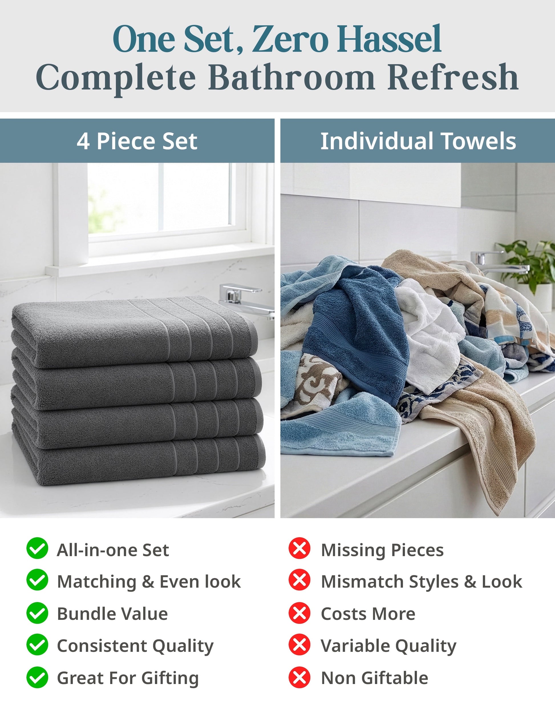 4-Piece Oversized Bath Sheets Set