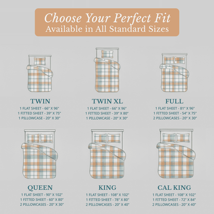 Flannel Sheet Set cp-gallery: color=White Plaid