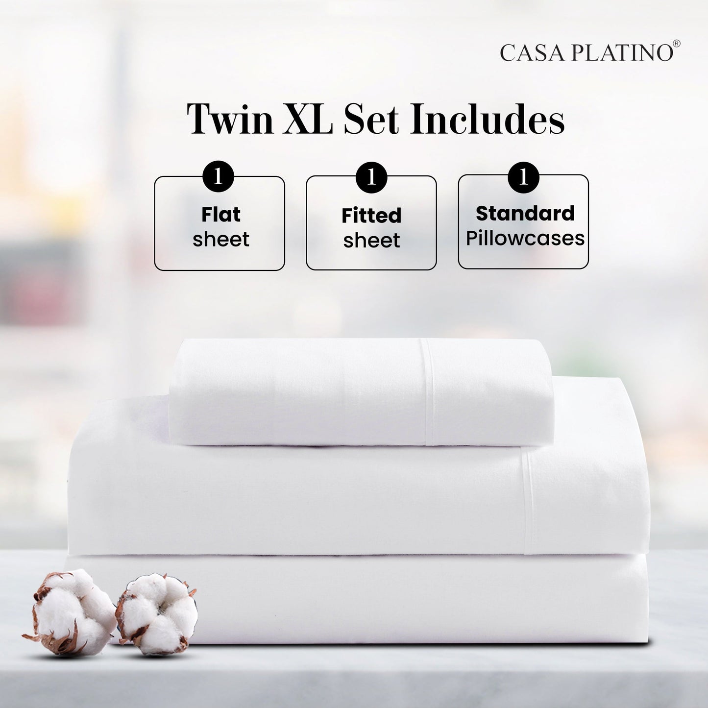 Percale Cotton Sheet Set cp-gallery: color=White; size=Twin-XL