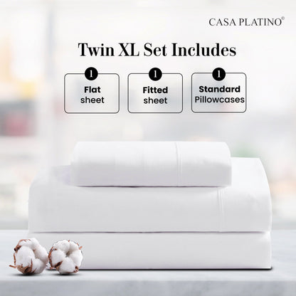 Percale Cotton Sheet Set cp-gallery: color=White; size=Twin-XL