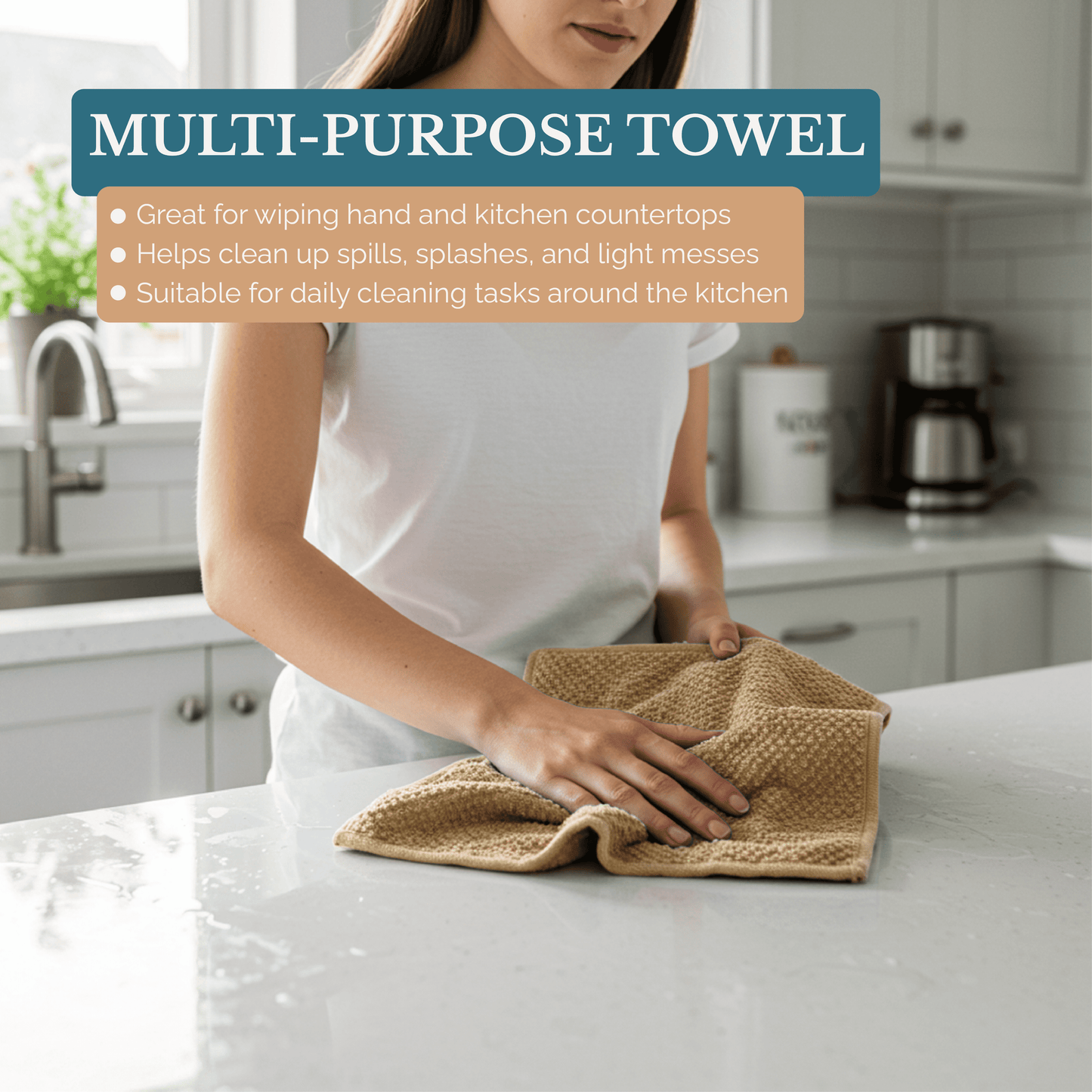 Terry Kitchen Towel Set cp-gallery: color=Beige; size=8 Piece Set