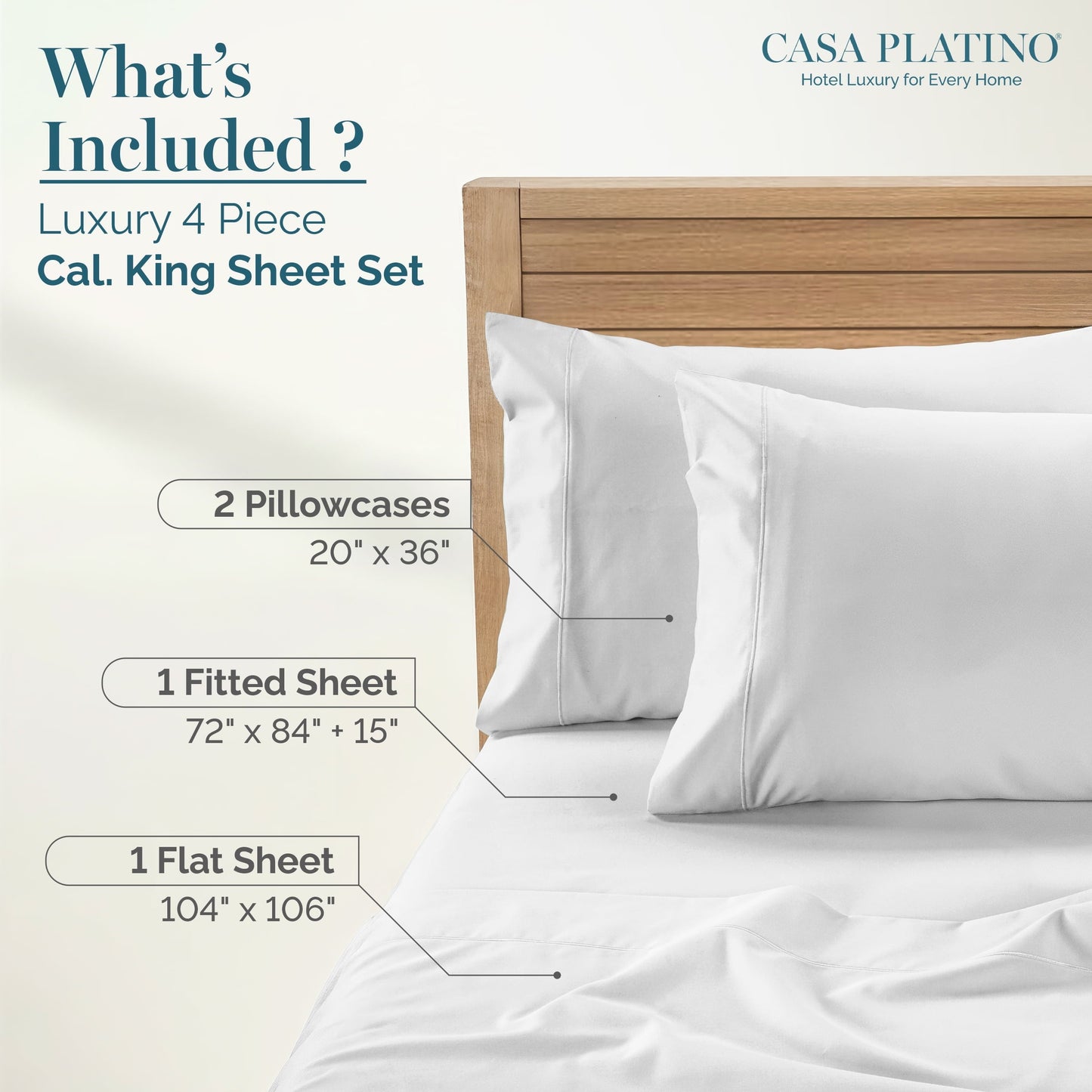 1000 Thread Count Egyptian Cotton Sheet Set cp-gallery: color=White; size=California King