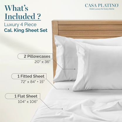 1000 Thread Count Egyptian Cotton Sheet Set cp-gallery: color=White; size=California King