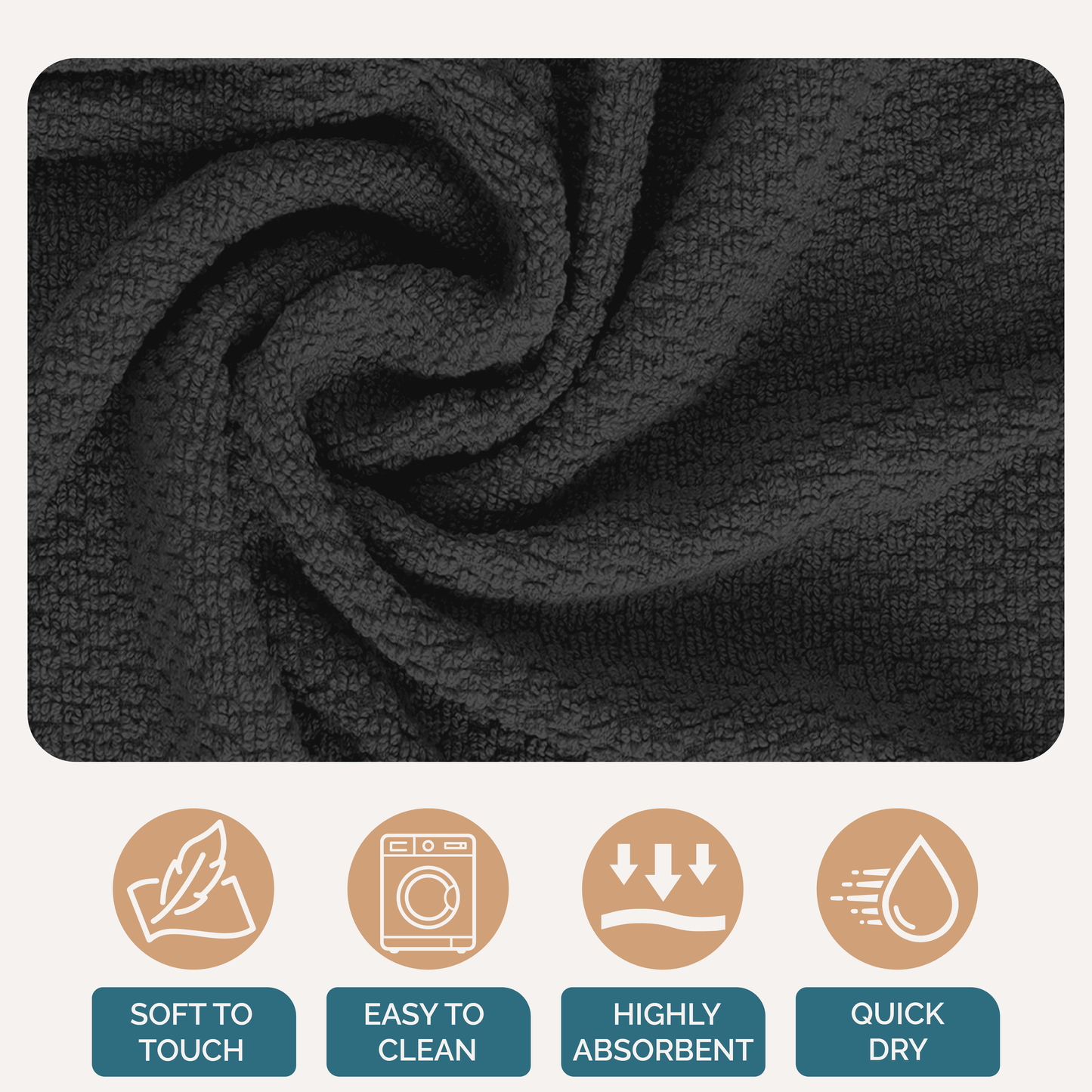Terry Kitchen Towel Set cp-gallery: color=Grey; size=8 Piece Set