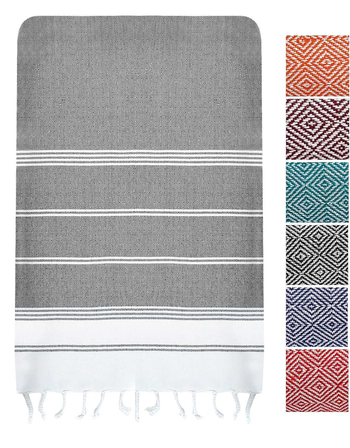 1 PIECE TURKISH BEACH TOWEL-EBONY