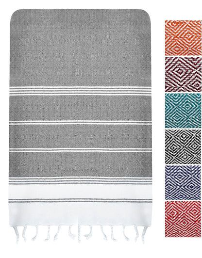 1 PIECE TURKISH BEACH TOWEL-EBONY
