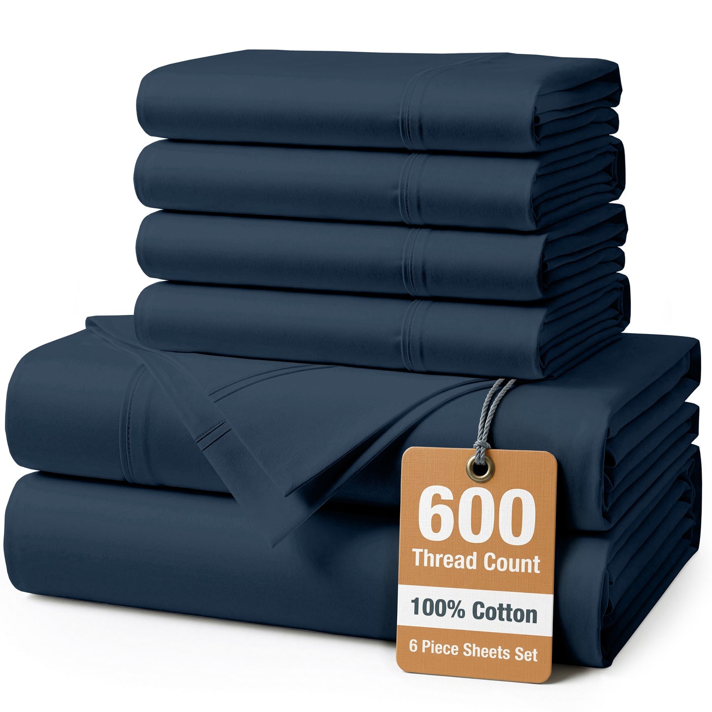 600 Thread Count Cotton Sheet Set cp-gallery: color=Denim; size=Full