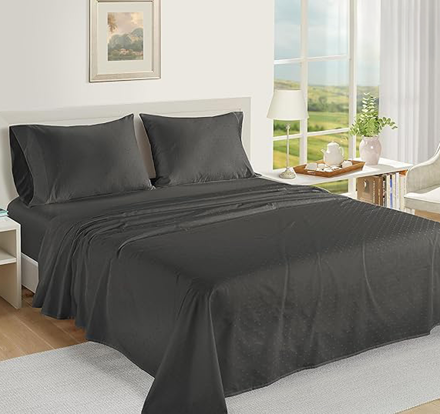 1000 Thread Count-Swiss Dot-Charcoal