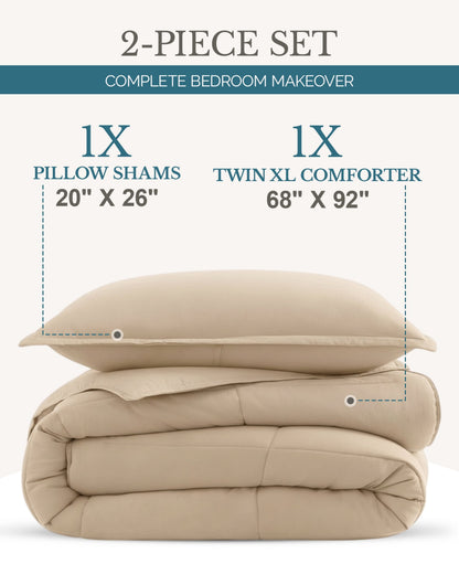 Down-Alternative Comforter cp-gallery: color=Beige; size=Twin-XL