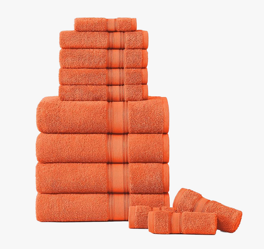 12 Piece Towel set-Rust