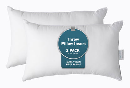 Down-Alternative Throw Pillow Inserts cp-gallery: size=12 x 20 (2 Piece Set)
