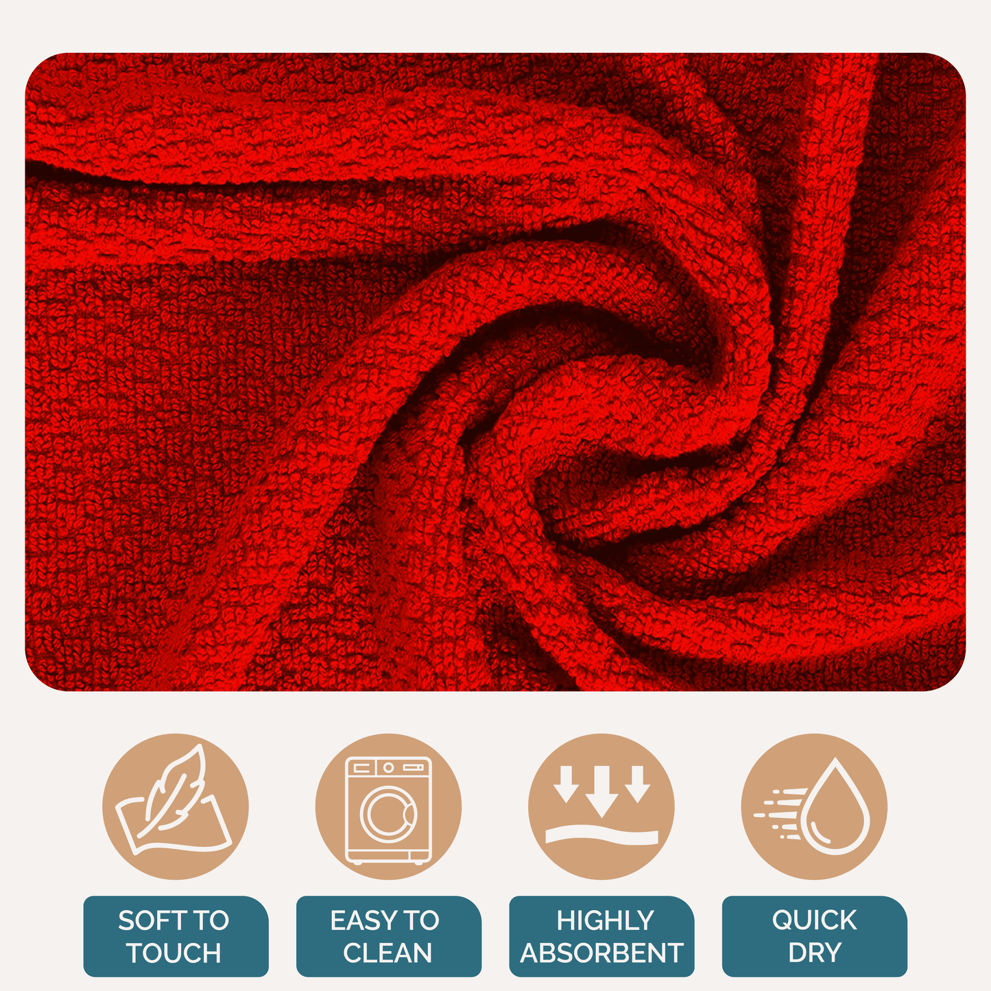 Terry Kitchen Towel Set cp-gallery: color=Red; size=8 Piece Set