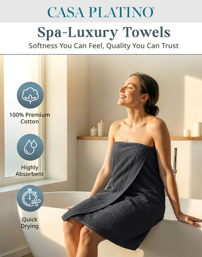 8-Piece Cotton Bath Towel Set cp-gallery: color=Black; size=8 Piece Set