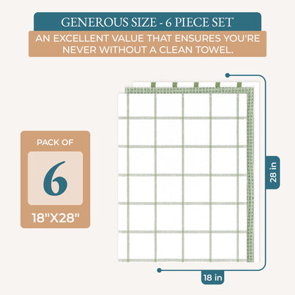 Multi-Weave Kitchen Towel Set cp-gallery: color=Olive; size=6 Piece Set