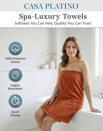 24-Piece Cotton Bath Towel Set cp-gallery: color=Rust; size=24 Piece Set