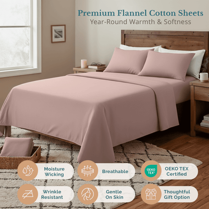 Flannel Sheet Set cp-gallery: color=Sepia Rose