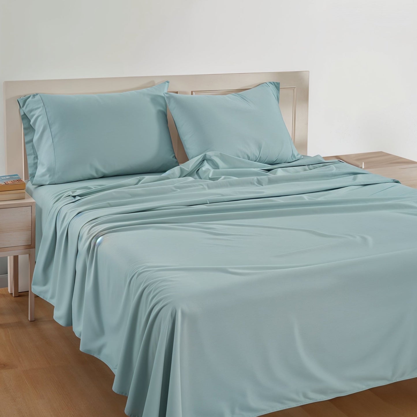 Percale Cotton Sheet Set cp-gallery: color=Cool Blue