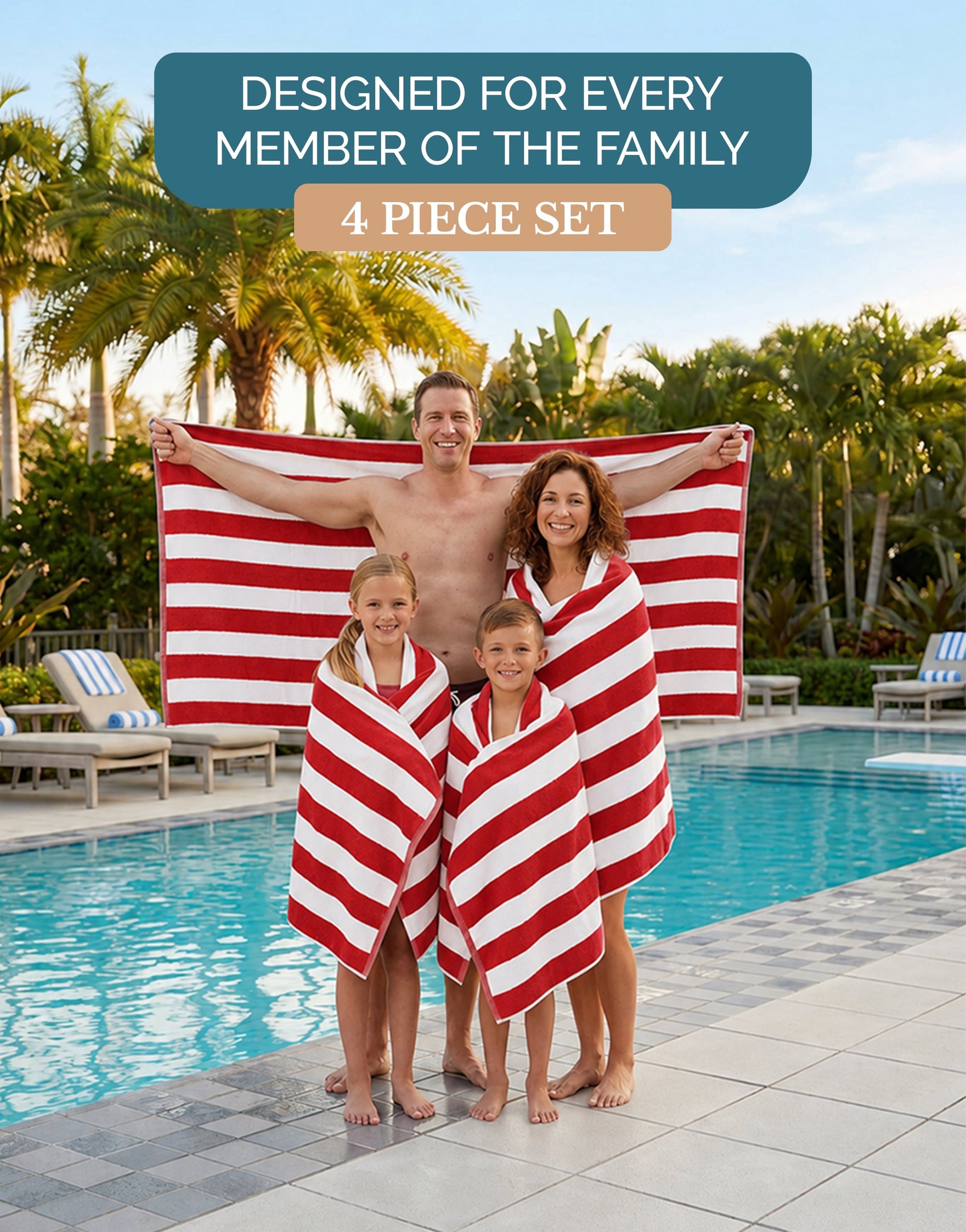 4-Piece Cabana Beach Towel Set