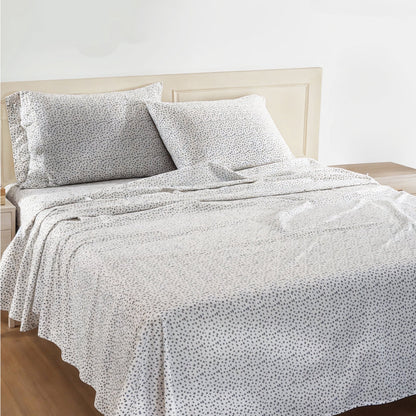 Percale Cotton Sheet Set cp-gallery: color=Grey White Dot; size=Full