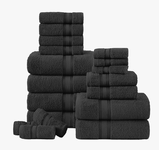 18 Piece Towel set-Black