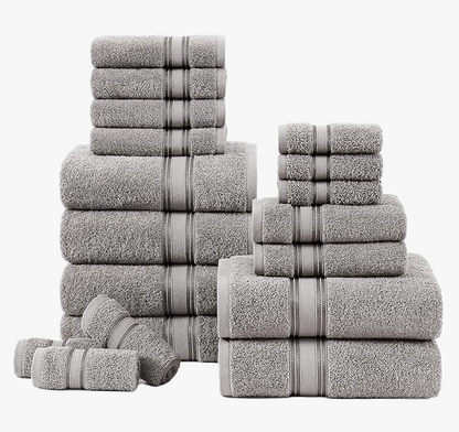18 Piece Towel set-Grey