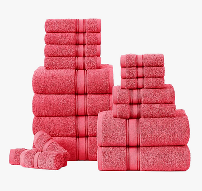 18 Piece Towel set-Honeysuckle